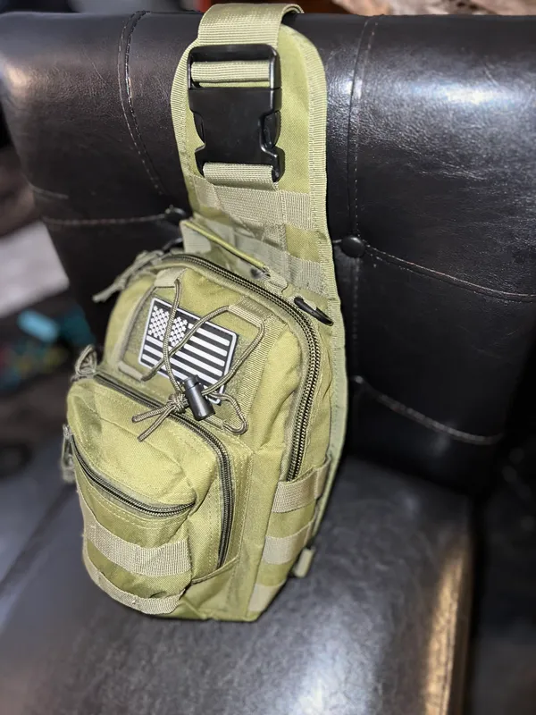 Sling Tote Hunter Green Hiking bAg/ Fishing - Image 3