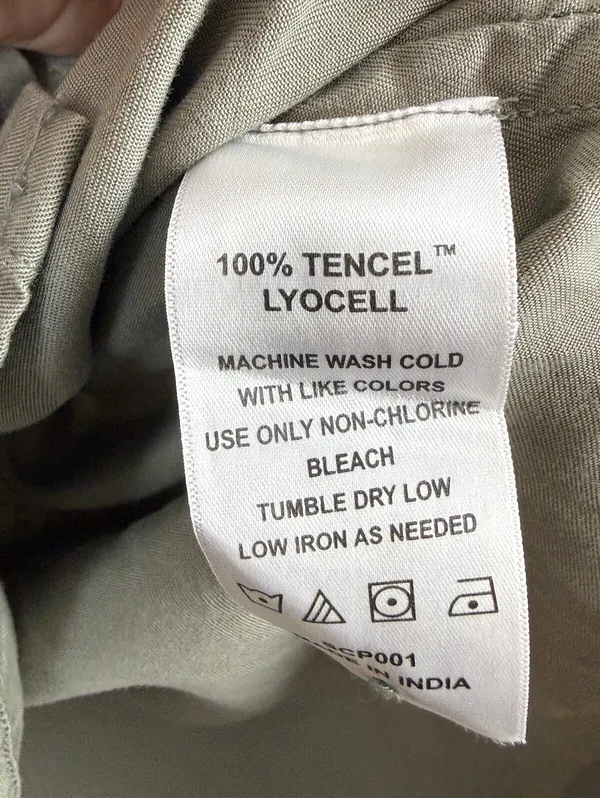 Quince Olive Green Vintage Wash Tencel Short Sleeve Camp Shirt - Size - Medium - Image 8