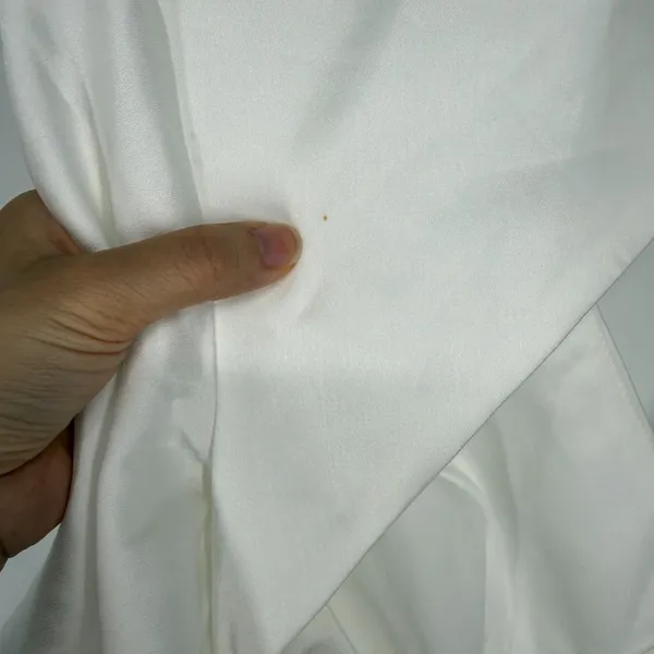 Lulus Satin Maxi Dress M White Flutter Sleeve Cutout Wedding Elopement Bridal - Image 8