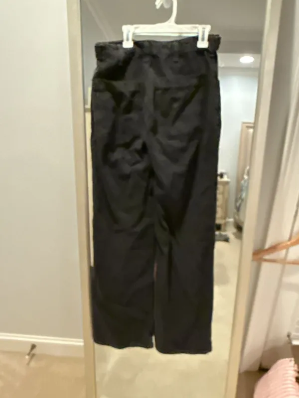 Free People Black High Rise Wide Leg Denim Trousers - Image 8