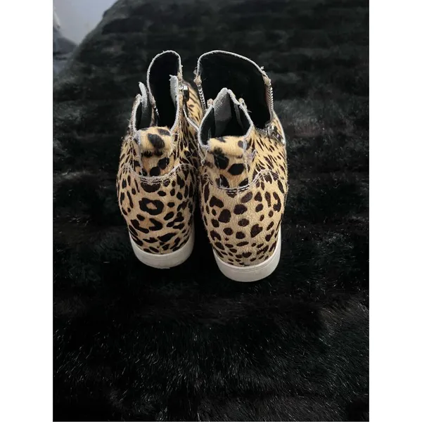 Steve Madden Ferry Leopard Print Platform Sneaker Shoes calf hair 10 M - Image 4