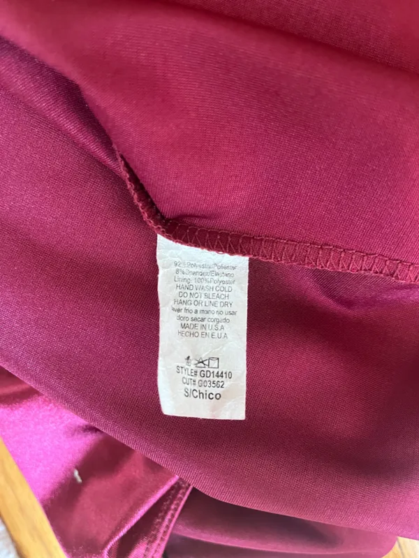 Windsor Burgundy Satin Bodycon Strappy Back Mini Dress Size Small - Image 4