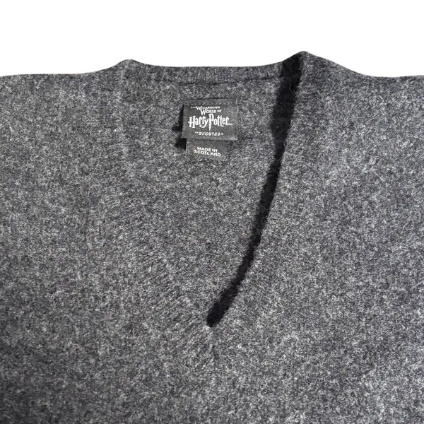 Harry Potter Lambswool Slytherin Sweater Grey Green Made In Scotland Small‎ Prep - Image 2