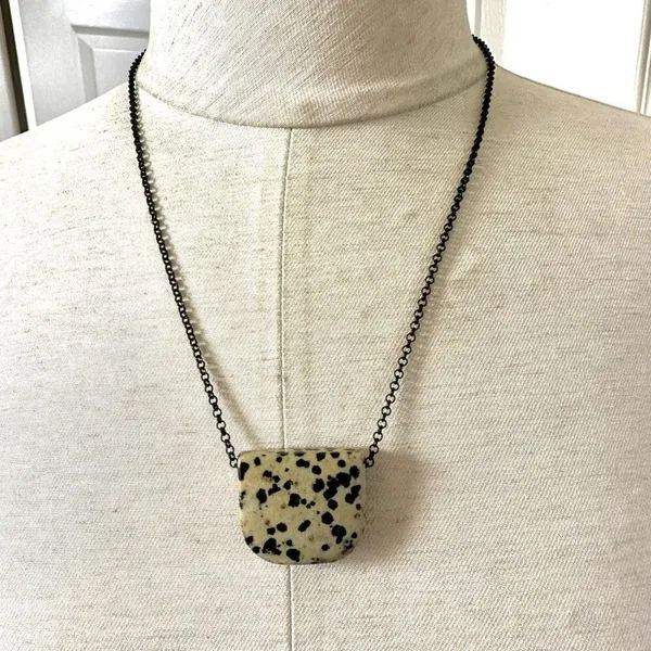 Dalmation jasper pendant necklace - Image 2