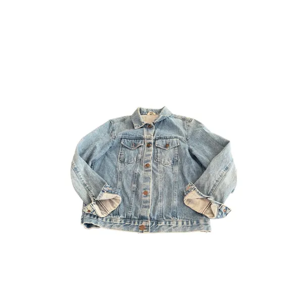 Classic Y2K Light Wash Denim Trucker Jacket Size L - Image 4