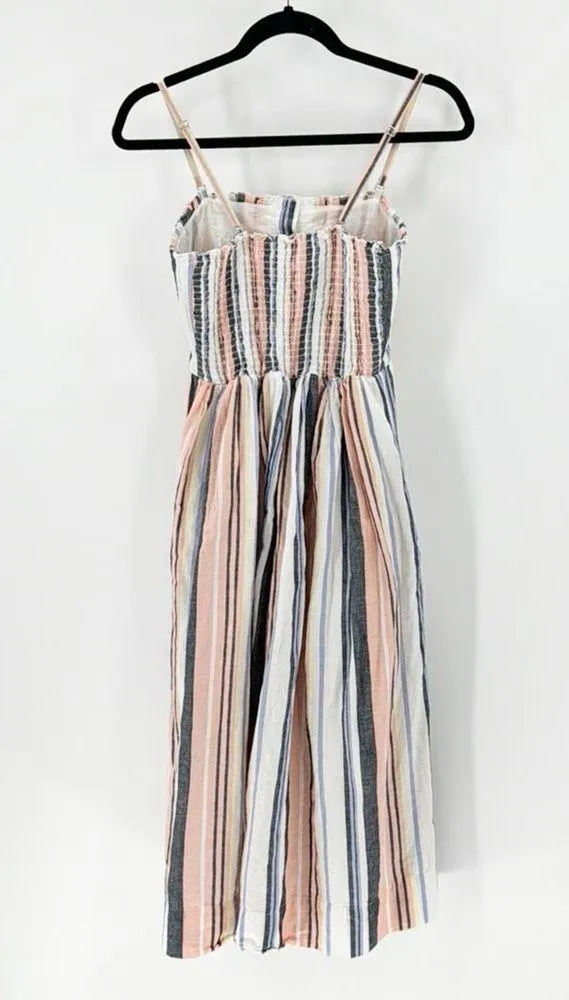 Free People Lilah Pleated Tube Midi Dress cotton summer lightweight adjustable - Image 7
