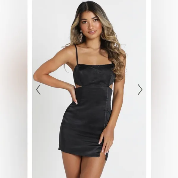 Showpo. Talking Pretty Mini Dress Dize‎ 4 in Black - Image 2