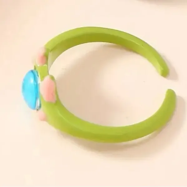 Cute Quirky Green Monster Design Cuff Ring Gothic Punk Style‎ - Image 7
