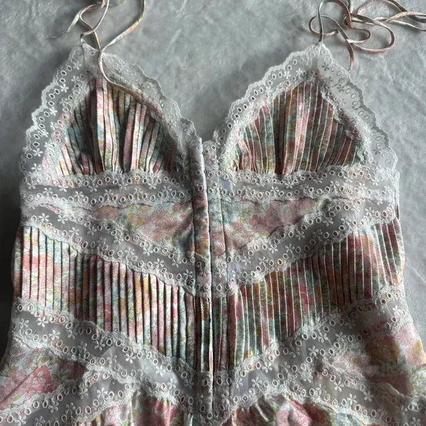 For Love & Lemons Farrah Slip Dress Pink Floral - Image 7