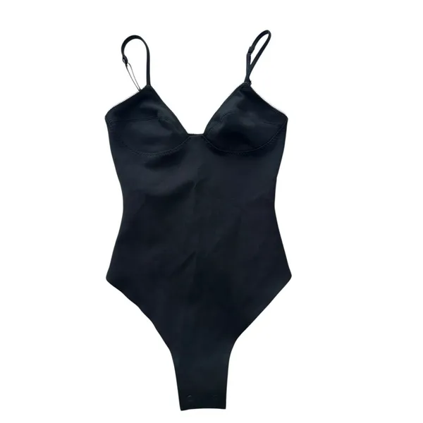 Skims Cotton Shapewear Thong Bodysuit XXS Eclipse NWT sold out - Image 6