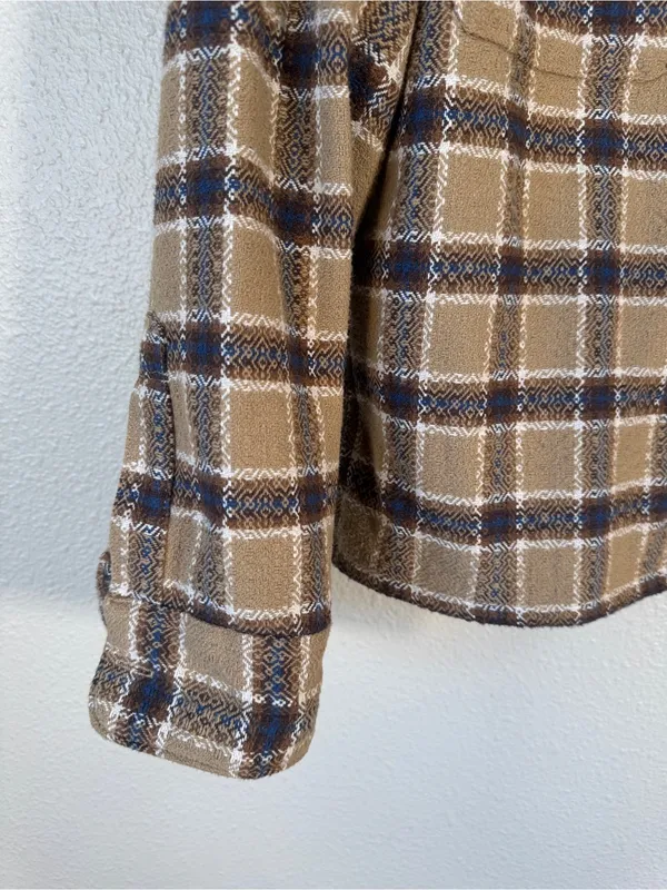 Abercrombie & Fitch Brown Plaid Shirt Jacket Womens S Fall Grunge Shacket - Image 8