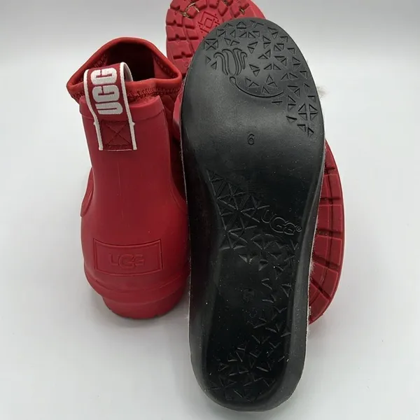 ✨UGG Red Rainboots Size‎ 6 Chevonne Ankle Rain Booties B22B - Image 11