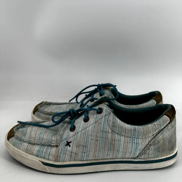 Twisted X Hooey Loper Sneakers Low Round Toe Moisture Wicking Striped Blue 8.5M - Image 4