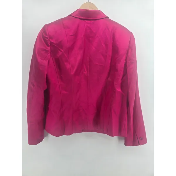 Talbots Blazer Womens 16 Silk Cotton Blend Pink Single Button Professional EUC - Image 4