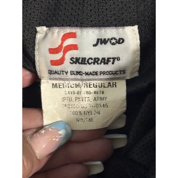 Skillcraft Army Pants Size M Black Lined Pockets Elastic/Cord Hem Zip Ankle - Image 6