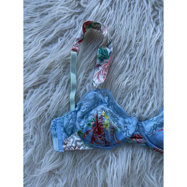We Are Hah by Free People After Hours Bra Kyoto Kimono French Blue 28-36A - Image 6