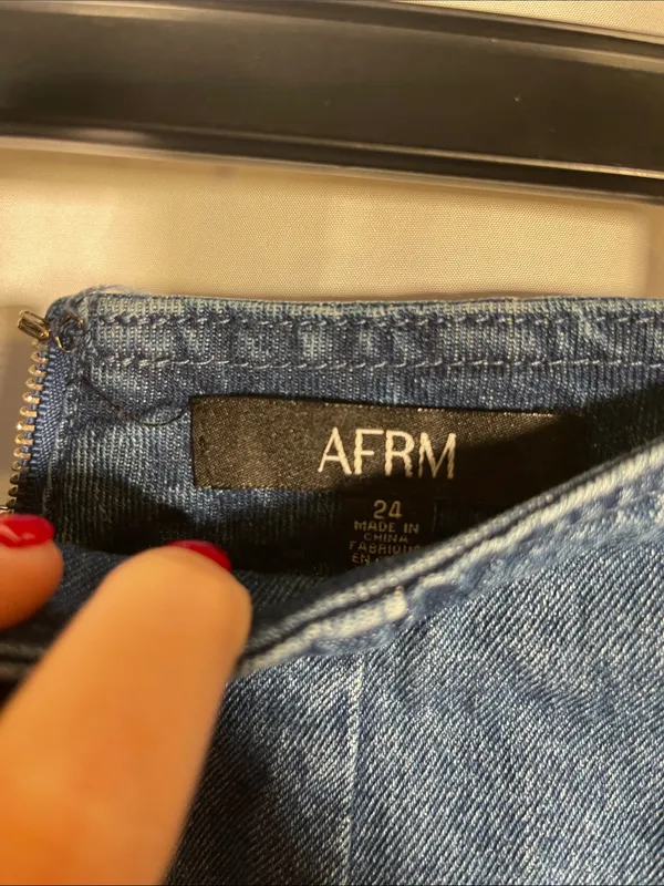 Afrm Revolve Womens Denim Midi Skirt Exposed Leg 24 - Image 2