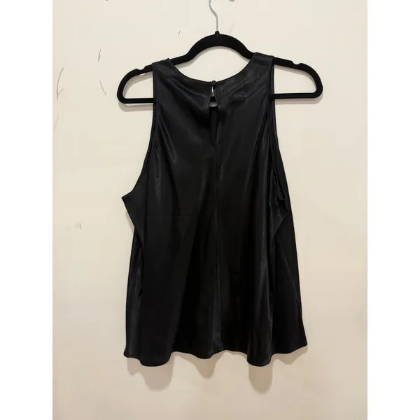 Abercrombie & Fitch Black Satin Keyhole Back Tank Top Blouse Large NWT - Image 3
