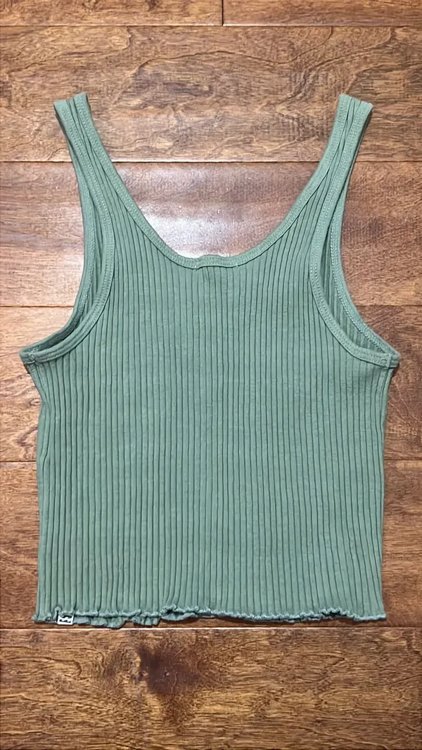 Billabong Green Ribbed Tank - Image 2