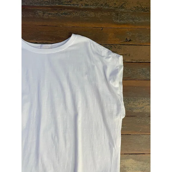 nuuds White Oversized Boxy Cotton Tee XL Minimalist Modern Basic - Image 6