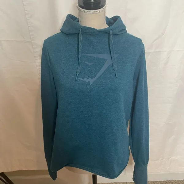 Gymshark Cropped Workout Yoga Hoodie with Criss Cross Open Back Women's Size L - Image 2