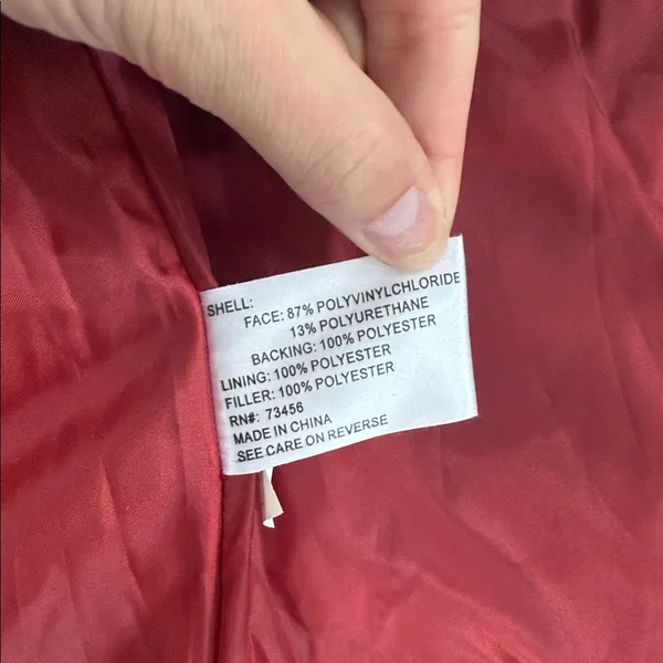 Vintage Faux Red Leather Jacket - Image 2
