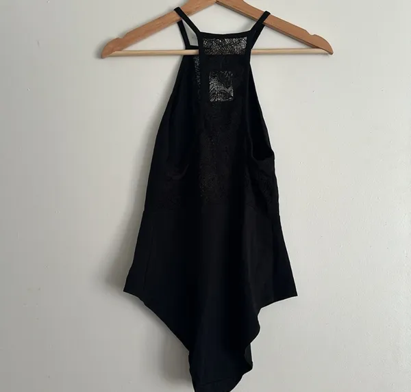 Black Urban Outfitters Bodysuit Lace in the front and back - Image 3