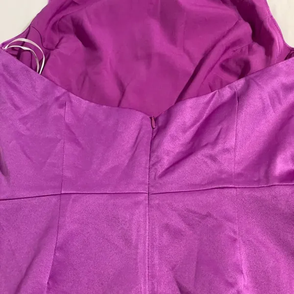Elliatt Satin Halter Cocktail Dress Violet Asymmetrical Large NWT - Image 16