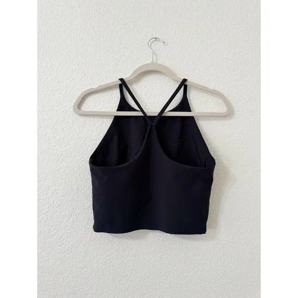 Old Navy Active Go-Dry Black Strappy Back Longline Sports Bra Tank Medium - Image 3