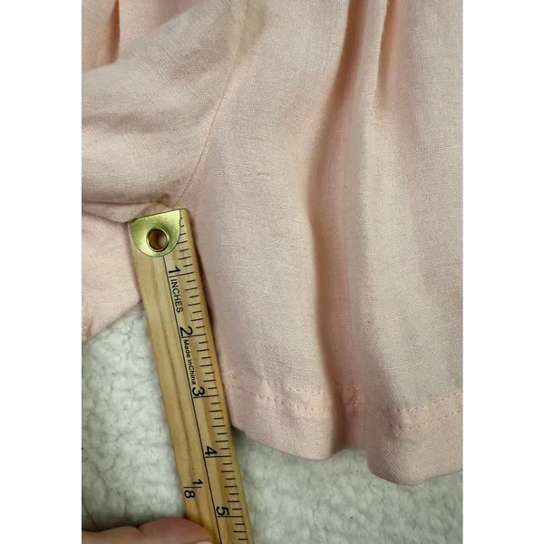 FREE PEOPLE Calla Linen High Waist‎ Bermuda Shorts Sz 2 Pink NEW Coastal Grandma - Image 4