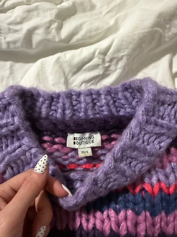 Beginning Boutique Sweater Purple - Image 2