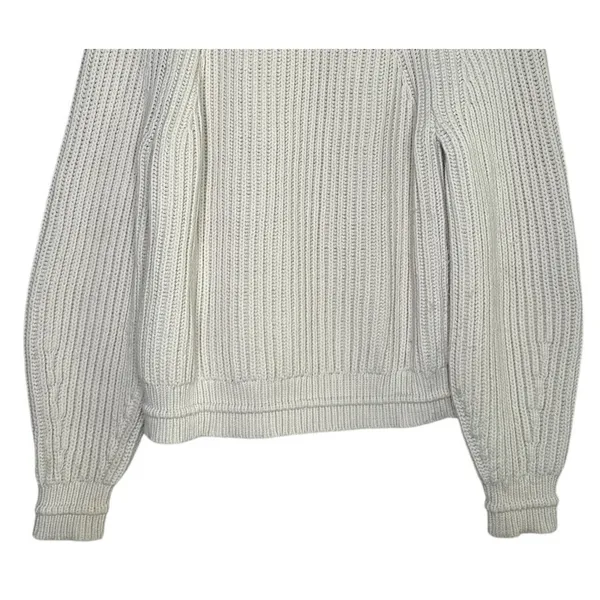 J.Crew Chunky Ribbed Crewneck Long Sleeve Pullover Sweater Stretch M Cream - Image 7