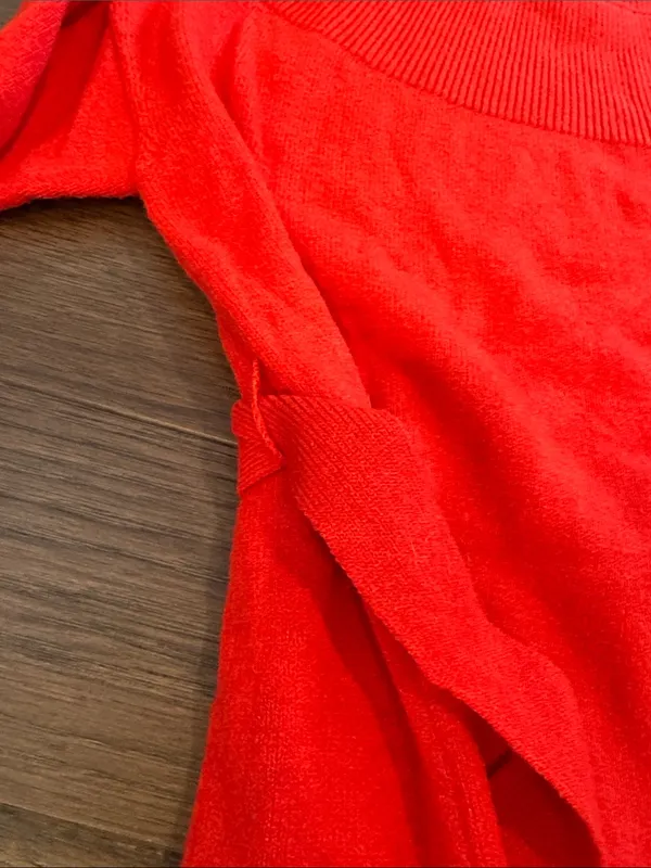 Ett:twa by Anthropologie Red Sweater in Size Small with Tie Waist - C11-266 - Image 4