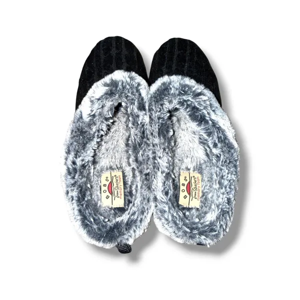 Skechers‎ BOBS Keepsakes Slippers Womens 7 Black Cable Knit Faux Fur Memory Foam - Image 8
