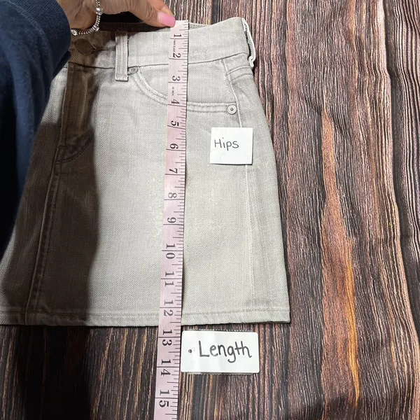 Citizens Of Humanity Boho #370 Stretch Denim Gray Mini Skirt Sz 25 Embroidered‎ - Image 4