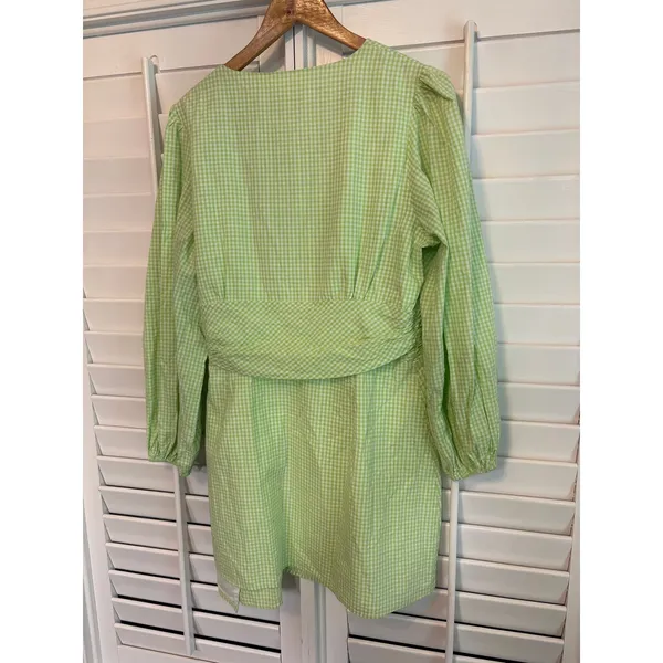 The Frolic Green And White Gingham Plaid Dress Size‎ 12 - Image 2