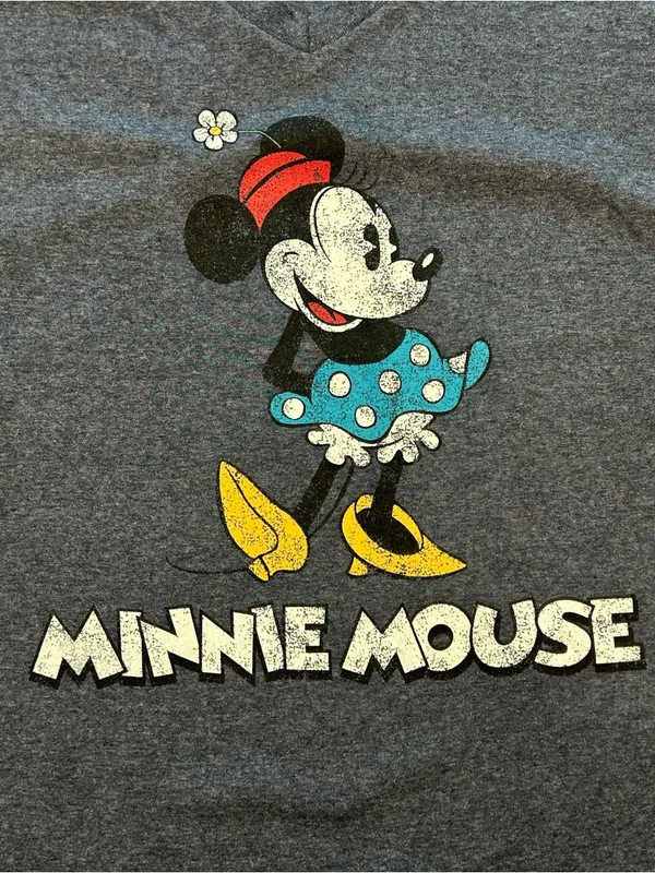 Disney Parks Minnie Mouse Vintage Graphic V-Neck Tee Size M Medium Disney bound - Image 4