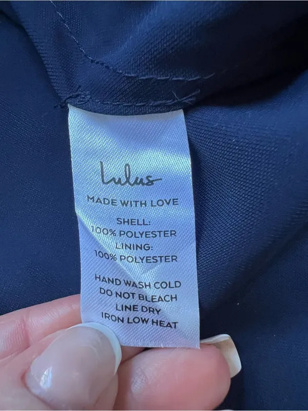 Lulus NWT Reinette Navy Blue Midi Dress Spaghetti Strap Wrap Front Slit Size XL - Image 11