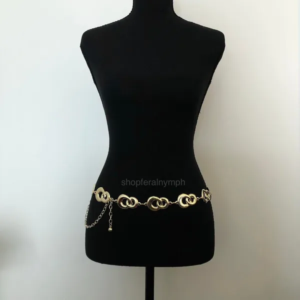 Y2K Geometric Gold Interlocking Loop Chain Belt, Fits 24.5–45 Inches, X7GA1163 - Image 4