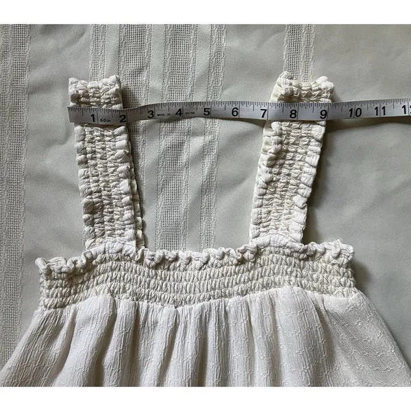 American Eagle Ivory Babydoll Dress with Smocked Bodice Size XS Lined boho style - Image 8