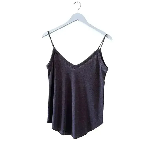 Chaser Revolve DOUBLE V NECK RIB CAMI BEAR Purple Women’s Top SZ M - Image 2