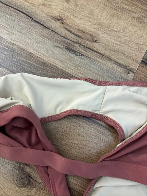 Joyfolie Classic Triangle Bikini Set Mauve Rose Minimalist Swimwear - Image 4