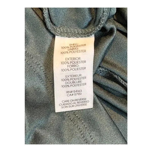 Calvin Klein Shift Dress Women 4 Green Gold Metallic Dot Long‎ Sleeve Tie Cuff - Image 8