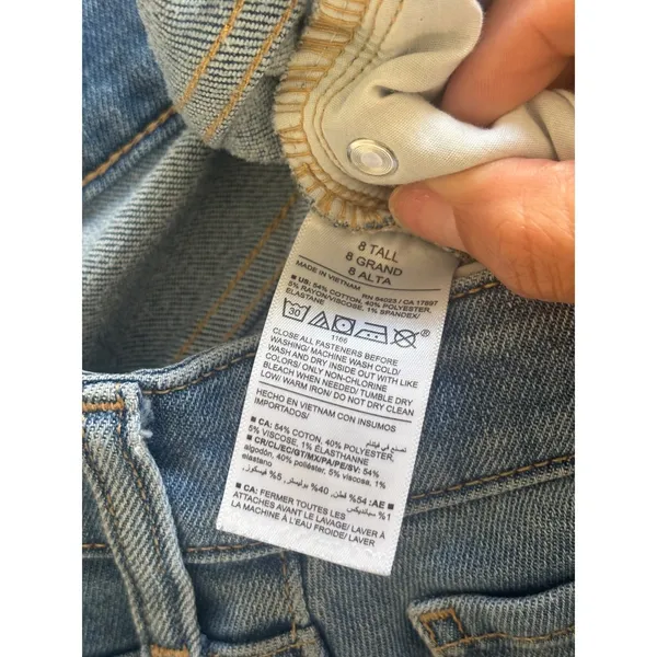Old Navy OG Straight‎ Jeans 8 Tall High Rise Built-In Warm Medium Wash Denim - Image 4