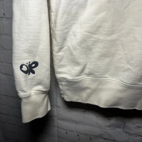 ✨Olivia Rodrigo Sour‎ Tour Cream Distressed Hoodie Fairy Art Wings Pullover Sz M - Image 5