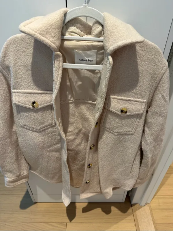Aritzia Wilfred Free Cream Teddy Jacket - Image 4