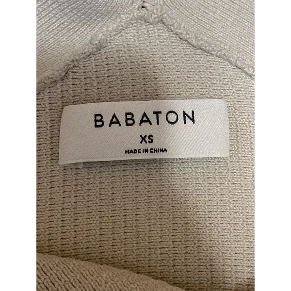 Aritzia Babaton Women's Beige Ribbed Knit Sculpt Sleeveless Crop Top Size XS - Image 5