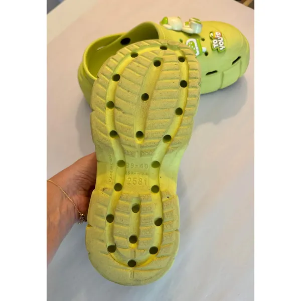 Source Unknown Women Nurse Slippers Eva Chunky Sole in Lime Green sz. 9-10 - Image 6