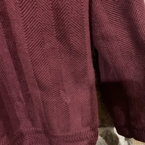 CHAPS Vintage Maroon Red Ralph Lauren Heavy Knit Sweater - Image 6