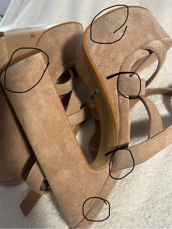 Gianni Bini Beige Suede Strappy Platform Sandal - Image 16